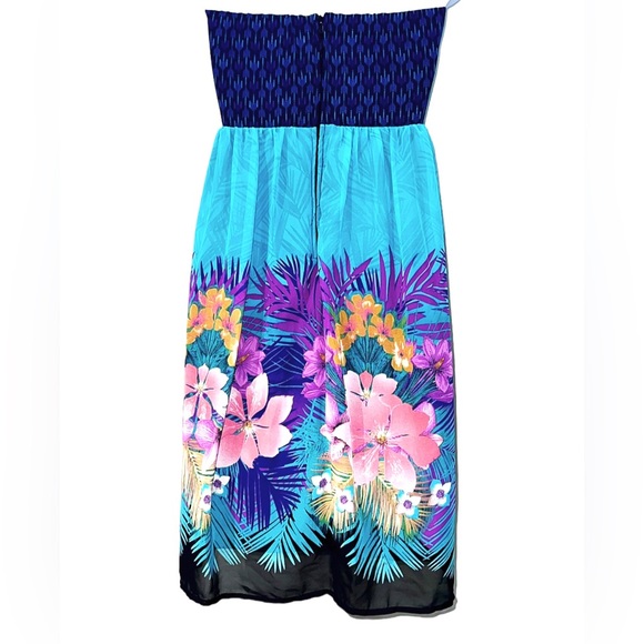 NWT! Torrid Tropical Print Chiffon Strapless Dress Womens Size 14 - Picture 4 of 14